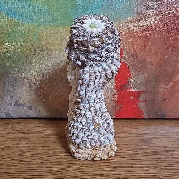 Vintage Seashell Puppy Dog Figurine Shell Folk Art Kitschy Art Beach House - Picture 2 of 9